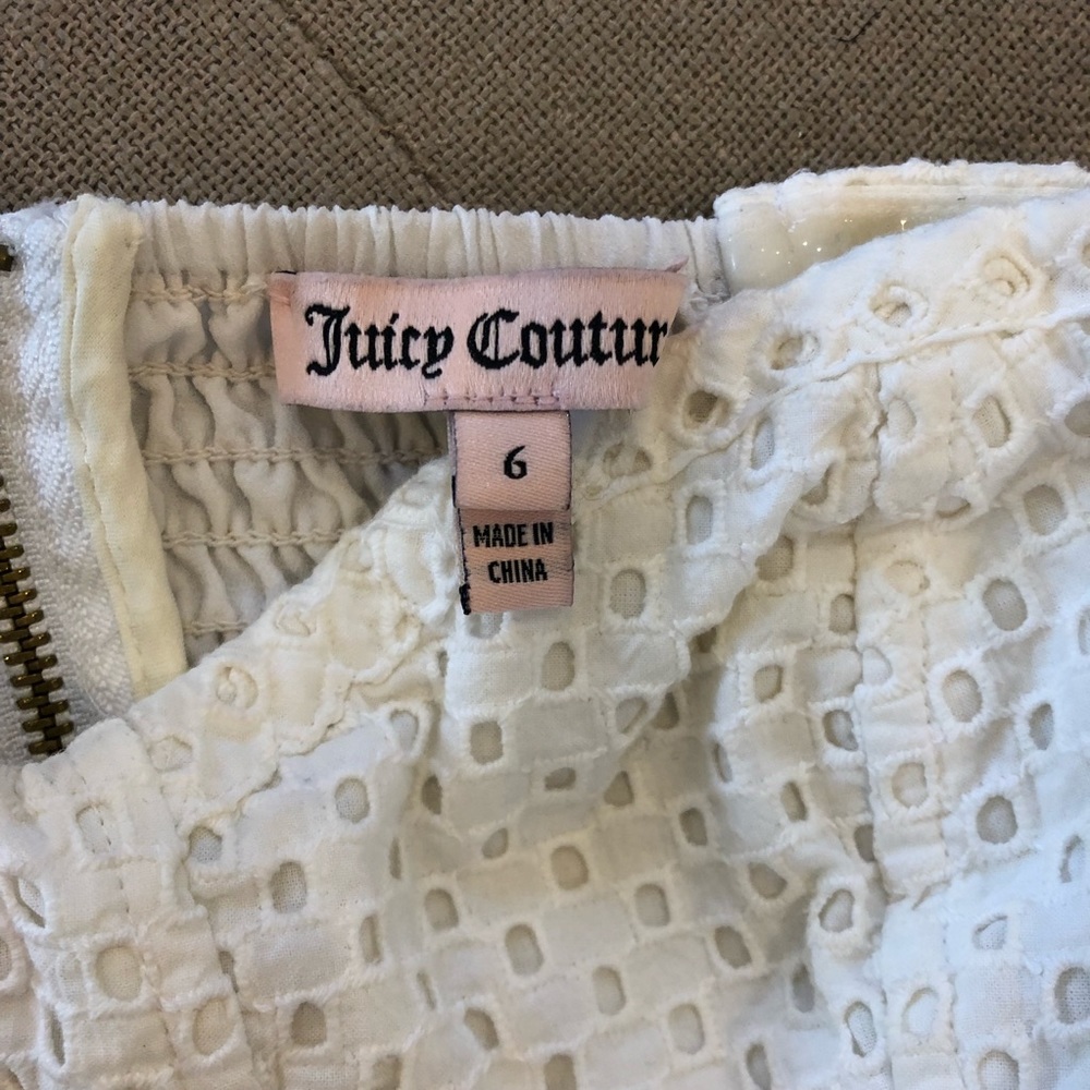Juicy Couture Eyelet Strapless Dress - Sz 6 - Picture 3 of 8